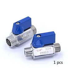 Мини-шаровой клапан 304 нержавеющая сталь 3/8 1/4 наружная резьба 2 way шаровой клапан компрессор клапаны