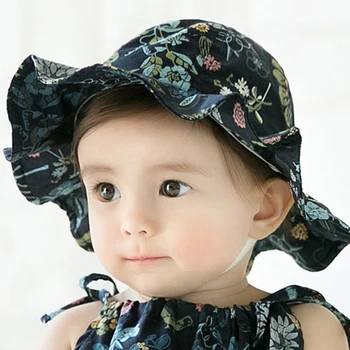 

Wide Brim Baby Sun Hat Cotton Kids Bucket Cap Summer Beach Girls Travel Outdoor New Fashion Cute Casual Sun Hats Kids Girl