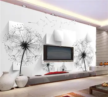 

3d photo wallpaper custom size mural living room dandelion cube 3d painting sofa TV background non-woven wallpaper for walls 3d