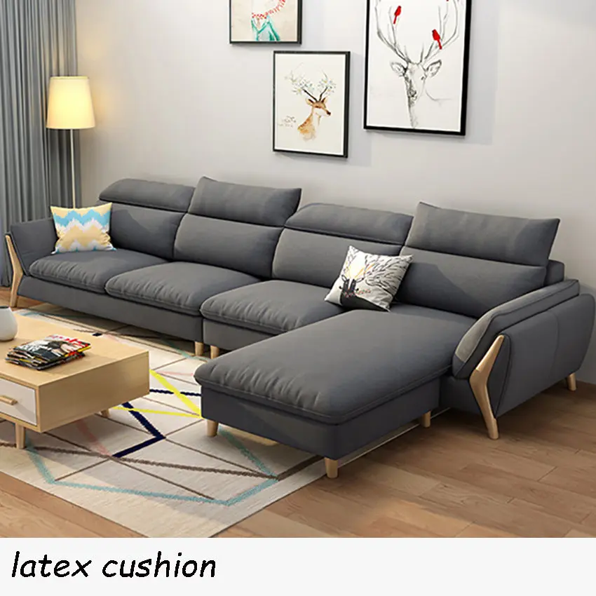 MG001 006 хлопок-лен диван набор губка/латексная подушка твердый диван с деревянным каркасом Комбинация Гостиная секционная кресло - Цвет: F