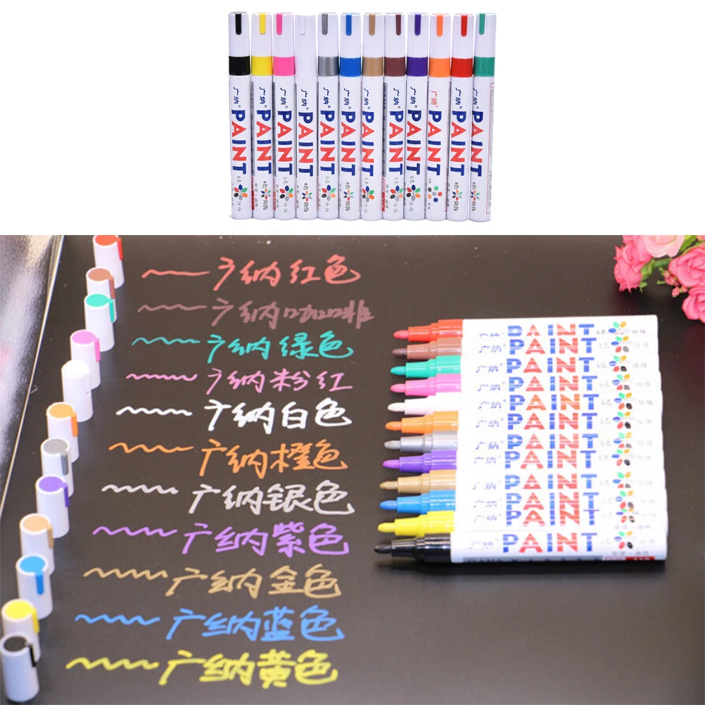 1PC 12 Colors Universal White Car Motorcycle Permanent Tyre Tire Tread Rubber Paint Marker Pen Hot Selling