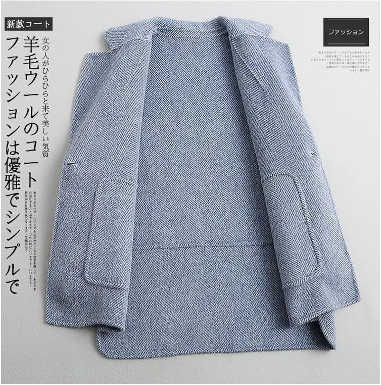 Межсезонное зимнее пальто средней длины из двойной шерсти, Женская куртка, свободная, casaco feminino abrigos mujer invierno, корейский стиль