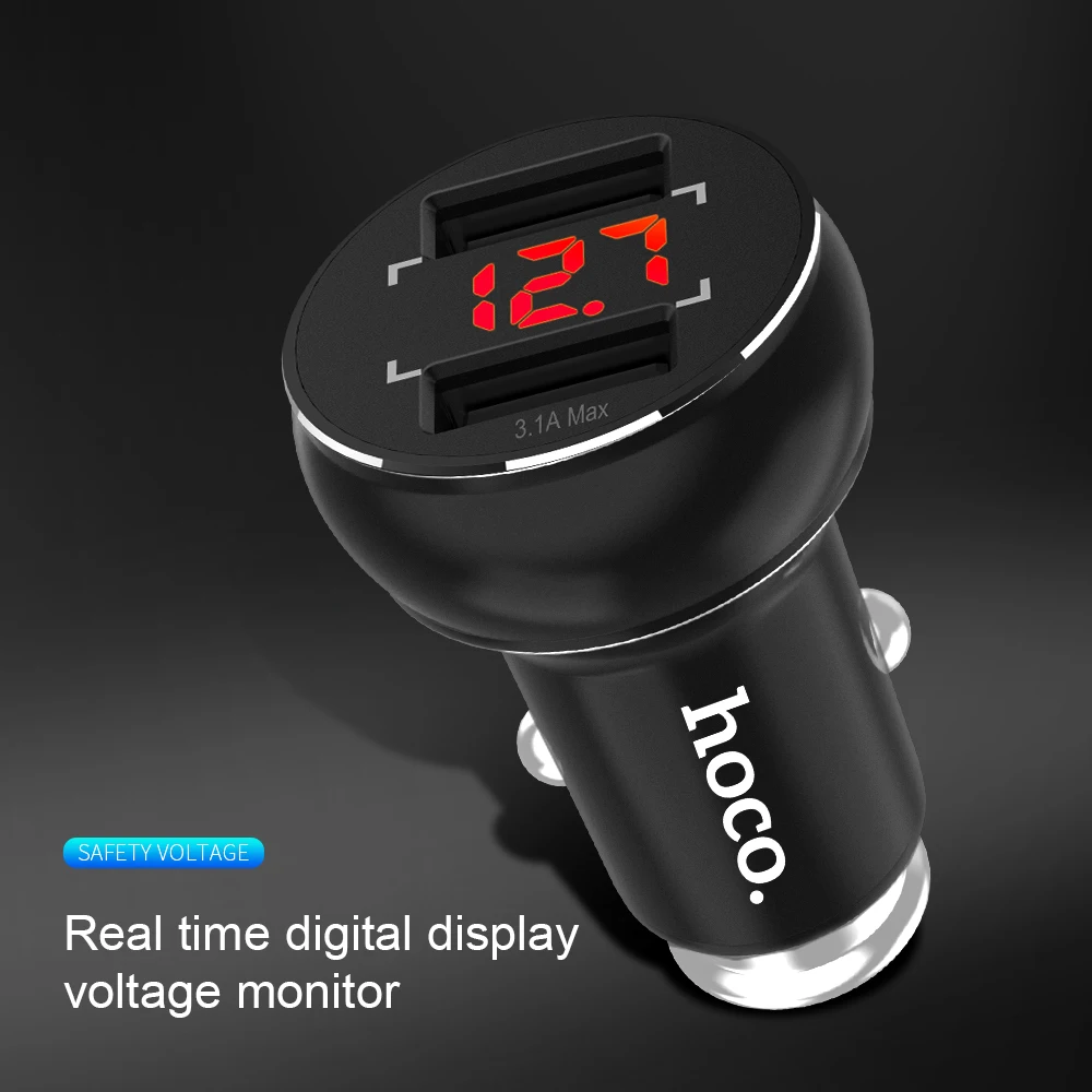 HOCO شاشة ديجيتال الذكية شاحن سيارة للجوال هاتف لوحي GPS 3.1A LED سريع شاحن سيارة-شاحن المزدوج USB سيارة الهاتف شاحن HOCO شاشة ديجيتال الذكية شاحن سيارة للجوال هاتف لوحي GPS 3.1A LED سريع شاحن سيارة-شاحن المزدوج USB سيارة الهاتف شاحن