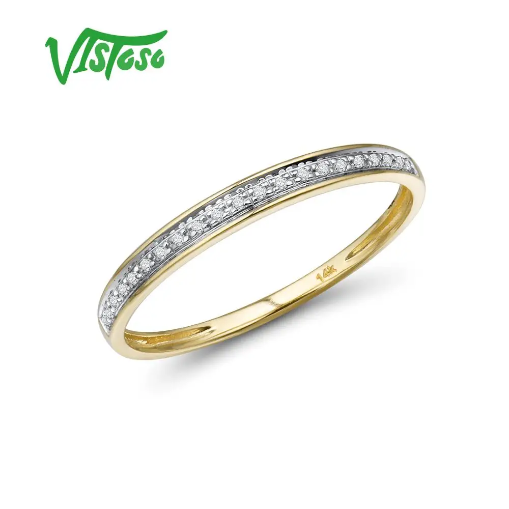 VISTOSO Genuine 14K White/Yellow/Rose Gold Rings For Women Simple Style Eternal Diamond Ring Engagement Anniversary Fine Jewelry 2