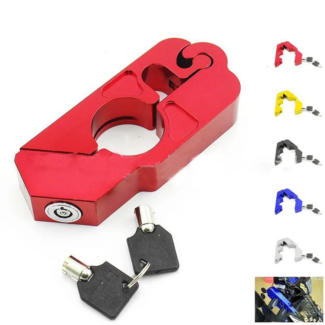 Motorcycle Handlebar Lock Scooter ATV Brake Clutch Security Safety
