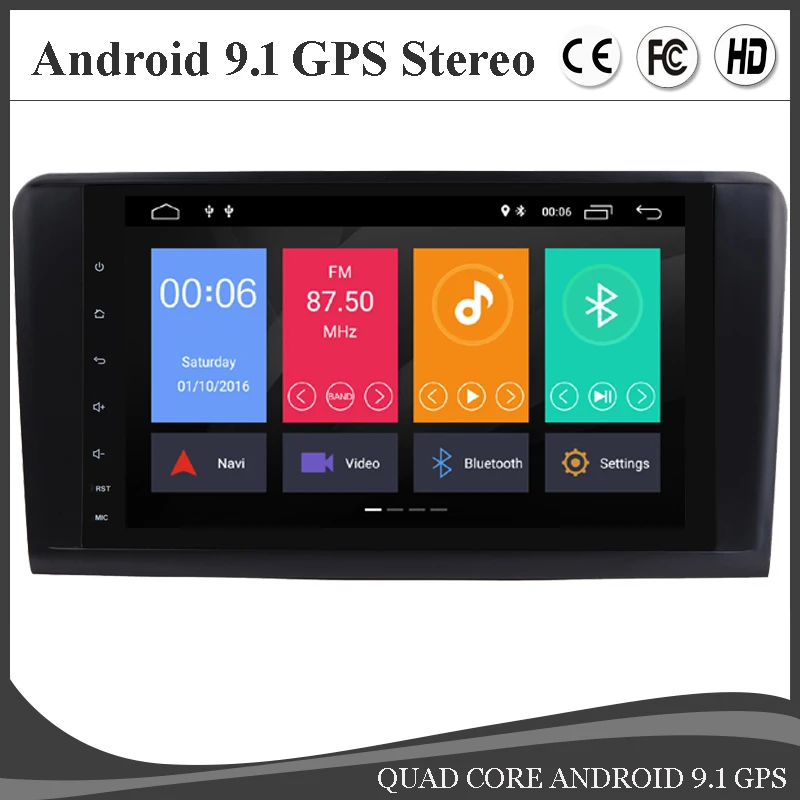 9''Android 9 0 четырехъядерный Автомобильный GPS сенсорный экран для Mercedes Benz ML CLASS W164