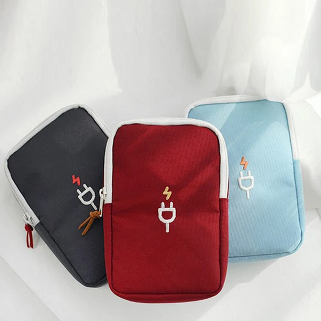 Sac de rangement numérique gris, câble de données USB, trousse de voyage,  étui pour écouteurs, fil, stylo, banque d'alimentation, poudres,  accessoires électroniques - AliExpress