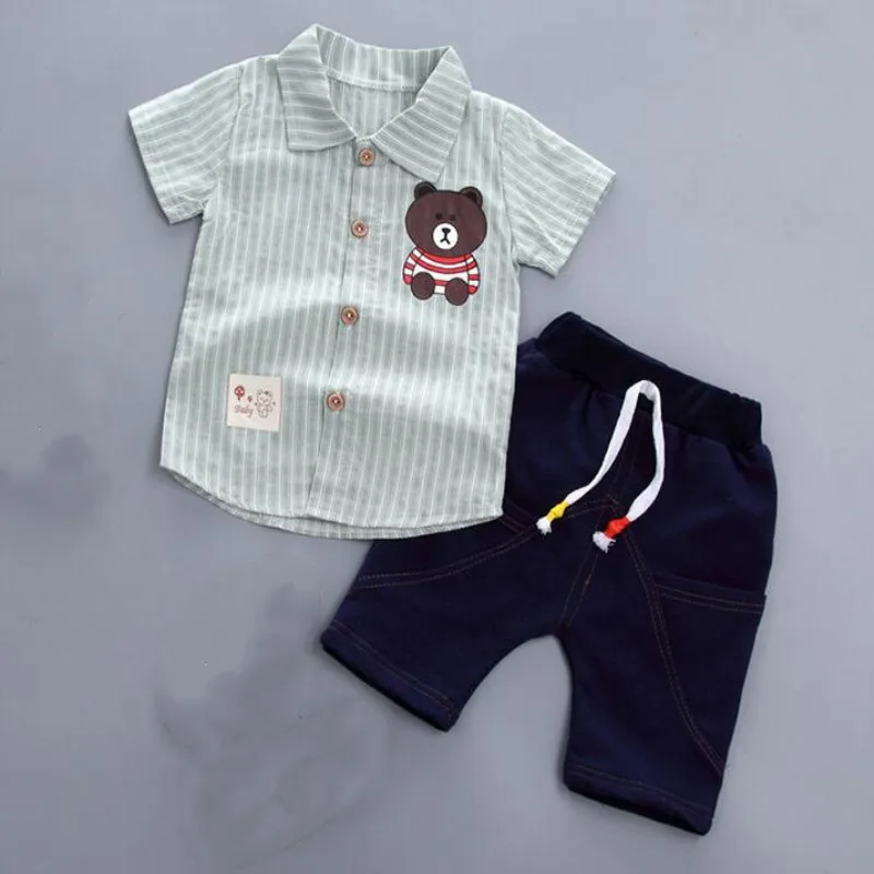 AJLONGER/комплект для мальчиков, новая летняя одежда для малышей, модная рубашка с короткими рукавами + шорты, комплекты из 2 предметов, Детский