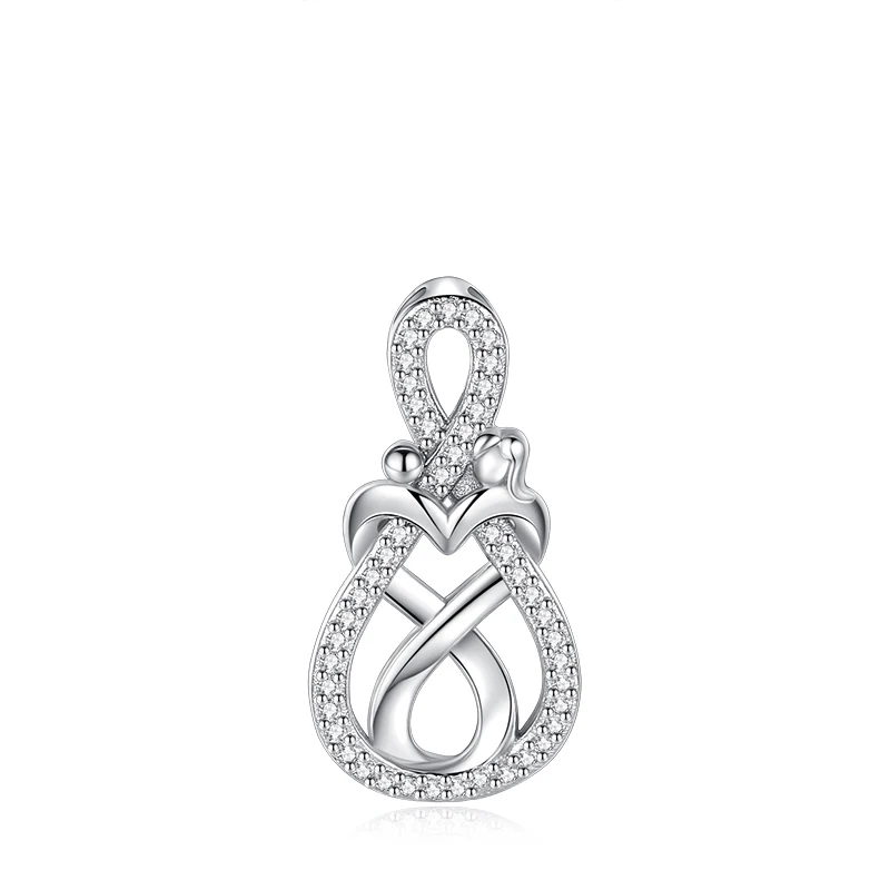 Eudora Настоящее серебро 925 пробы бесконечное ожерелье с подвесками в виде сердец для женщин девушек Подарок модные украшения новая коллекция - Окраска металла: pendant only