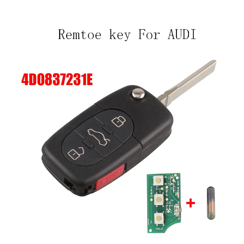 315Mhz 3+1Buttons Remote Car key For AUDI A4 S4 A6 A8 TT 1997 2005 For