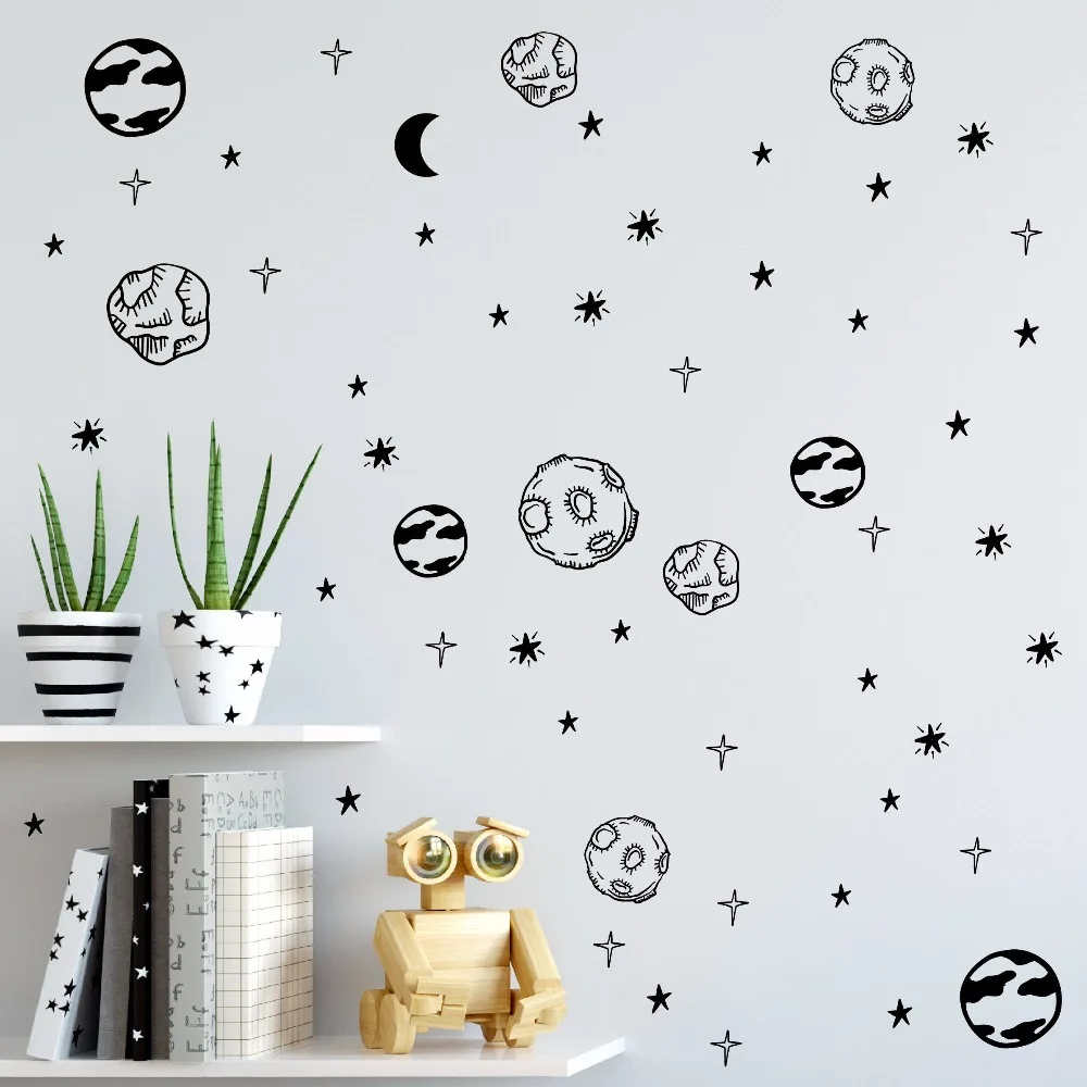 Us 898 25 Offplanet Wall Sticker Kids Room Removable Diy Solar System Wall Decor Decals Astronomy Nursery Art Stickers Space Decoration Zb578 In