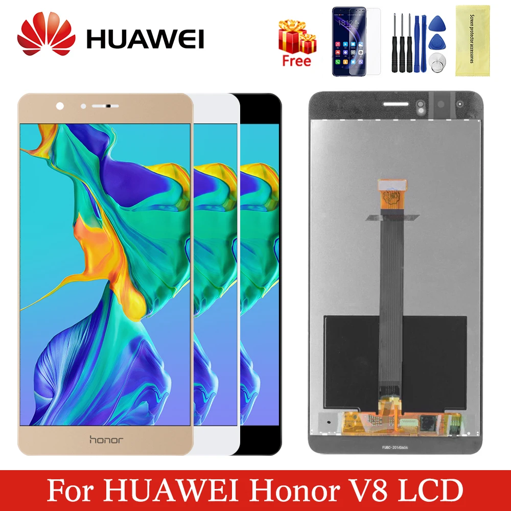 

Original For 5.7" Huawei Honor V8 LCD Display Screen + Touch Screen Panel Digitizer Assembly Replacement