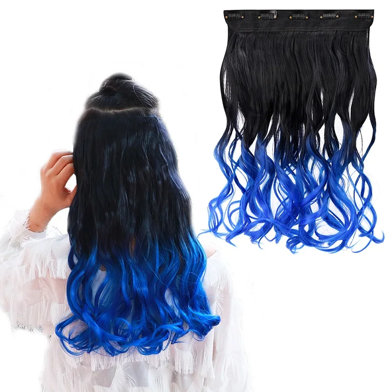 Roxo Pomytail Ombre Extensões de Cabelo Humano calor Resistan