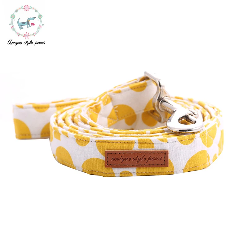 Лимонно-желтый ошейник для собак с галстуком-бабочкой пластиковая пряжка для собак и ожерелье с кошкой товары для домашних животных Уникальный ошейник и поводок ручной работы