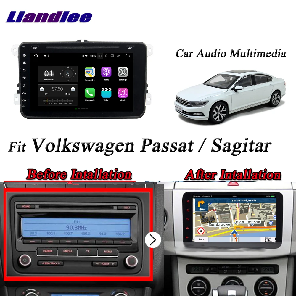 Clearance Liandlee Car Android System For Volkswagen Passat / Sagitar Radio CD DVD Player GPS Nav Navi Navigation HD Screen Multimedia 13