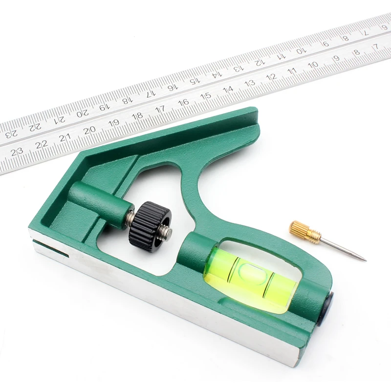 12''/300mm Combination Angle Ruler Universal Mobile 45/90 Degree Square Ruler With Bubble Level For Machinist Measuring Tools