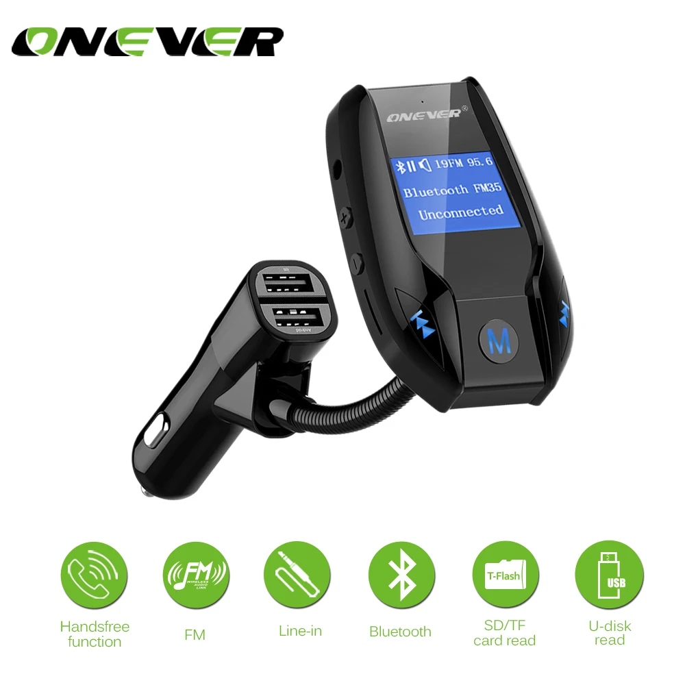Onever Rotatable Bluetooth Car Kit FM Transmitter FM modulator Car MP3