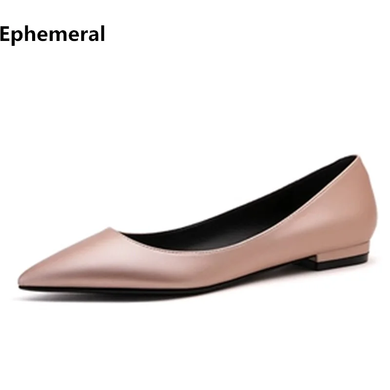 

Lady's Plain Shallow Mouth Pointy Toe Soft Bottoms Elegant Working Career Single Shoes Slip-On Big Size Driving Flats 34-45 Blue