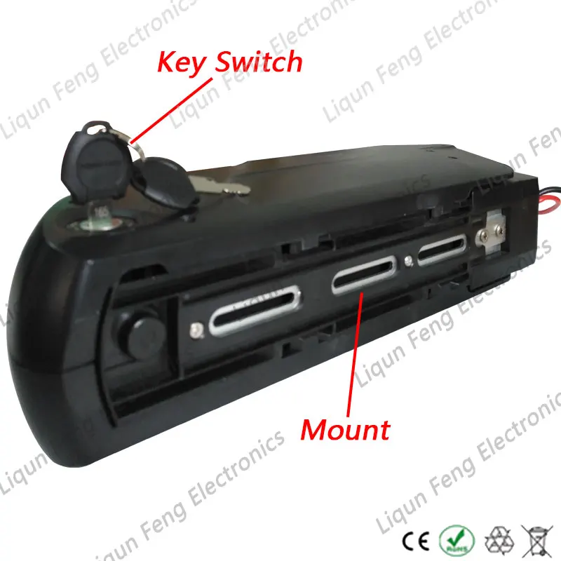 Top Down Tube Ebike Battery 48V 750W Lithium ion Battery 48V 17AH Electric Bike Battery use NCR18650B cell With USB Port BMS 2A Char 4