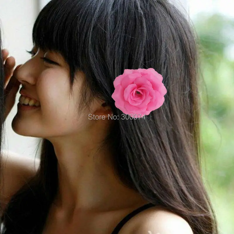 8cm Rose Hair Clip For Women Or Artificial Silk Roses
