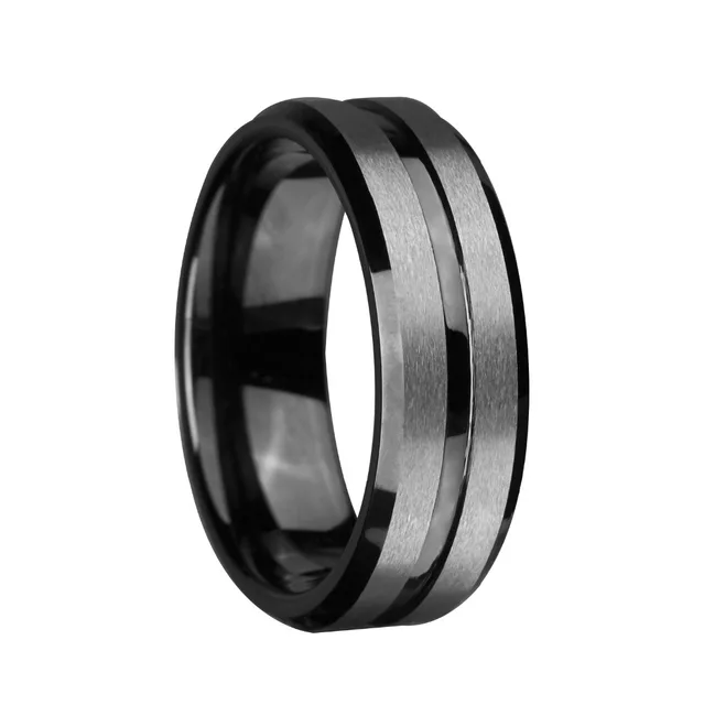 8mm Tungsten Carbide Ring Black Silvering Brushed Stripe 8mm Tungsten Carbide Ring Black Silvering Brushed Stripe Wedding Bands Infinity Men S Jewelry