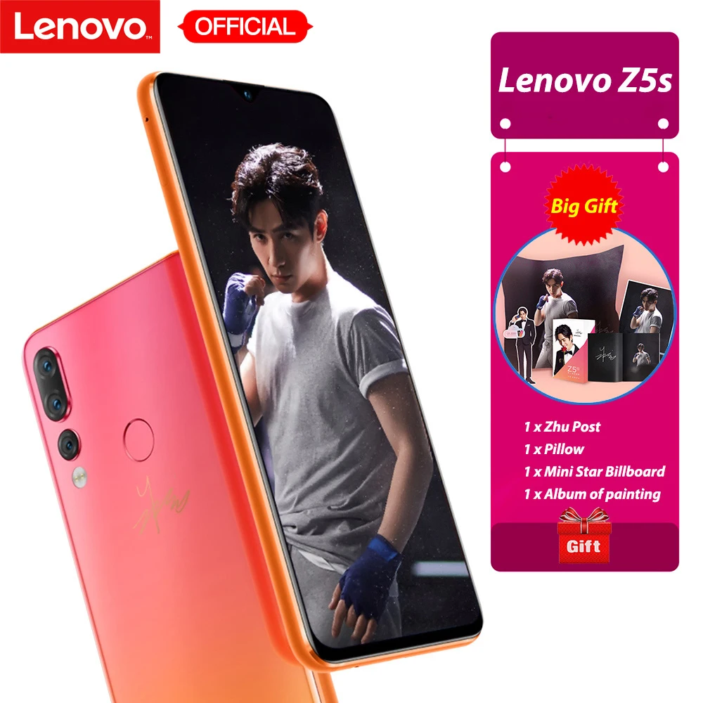 Lenovo Z5s cara de 6 GB 128 GB Triple cámara trasera Snapdragon 710 OctaCore del teléfono móvil de la primera pantalla de 6,3 pulgadas android P Smartphone