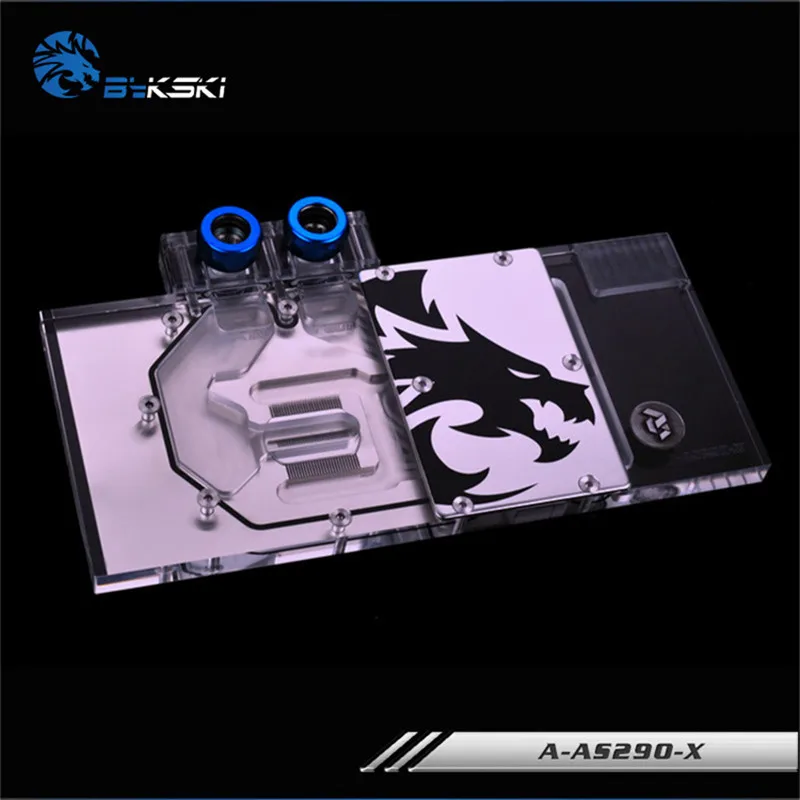 Cena Bykski pełna zatoczka GPU blok wodny dla ASUS R9 390X290X290 karta graficzna RGB lub RBW A AS290 X
