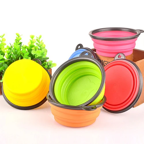 

Hot item! Silicone Travel Dog Bowl Collapsible Premium Quality Food Water Pet Travel Bowl