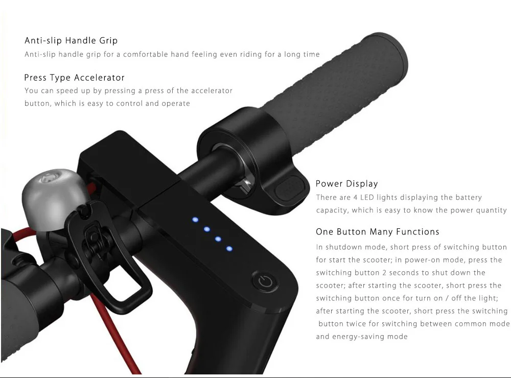 Xiaomi Mijia M365 Folding Electric Scooter E-ABS Technology Kinetic Energy Recovery System Cruise Control-5
