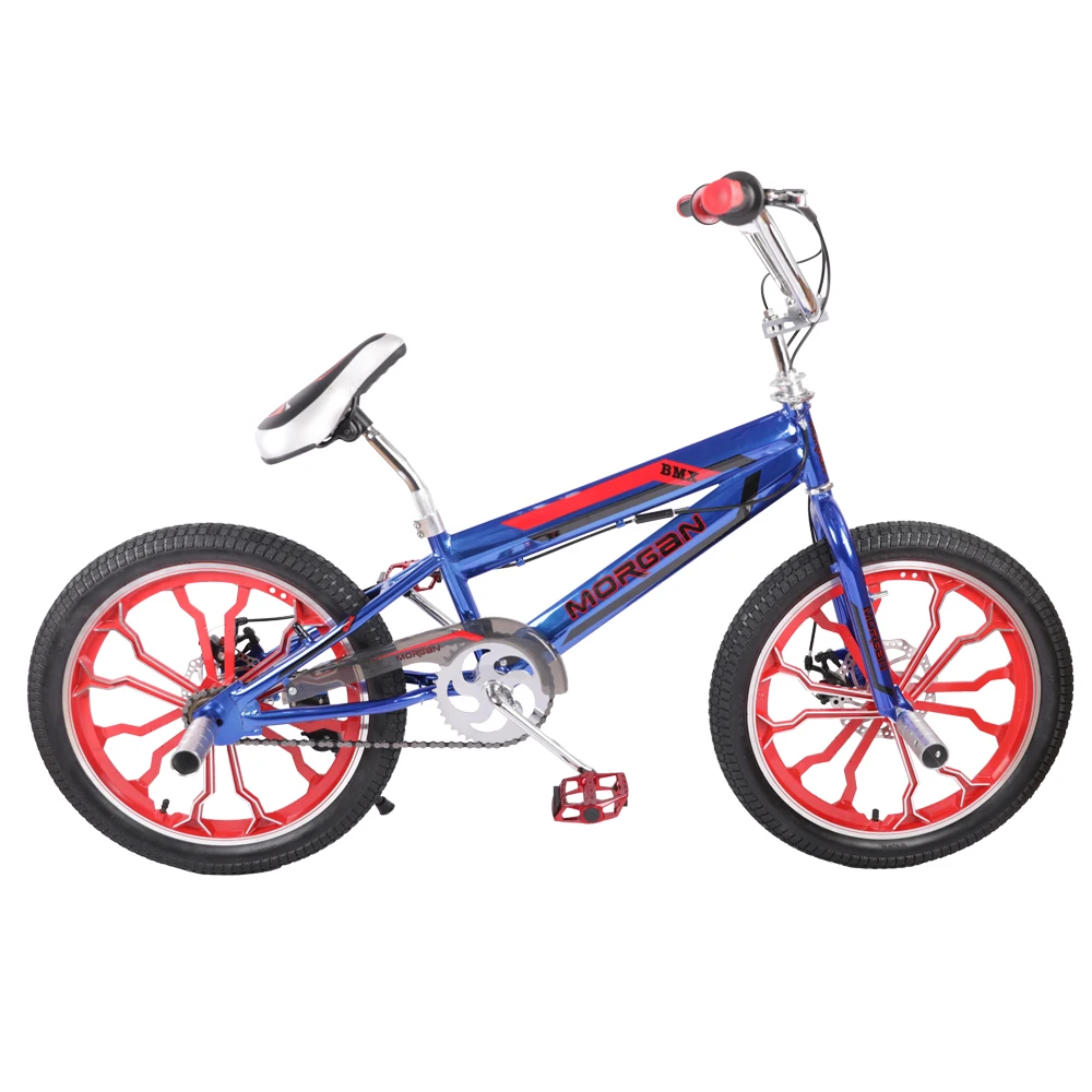 HILAND 20'' 20 inch BMX Bike Freestyle Steel Bicycle Double Caliper Brake Show Bike Stunt Acrobatic Bike Alloy Complete Wheel