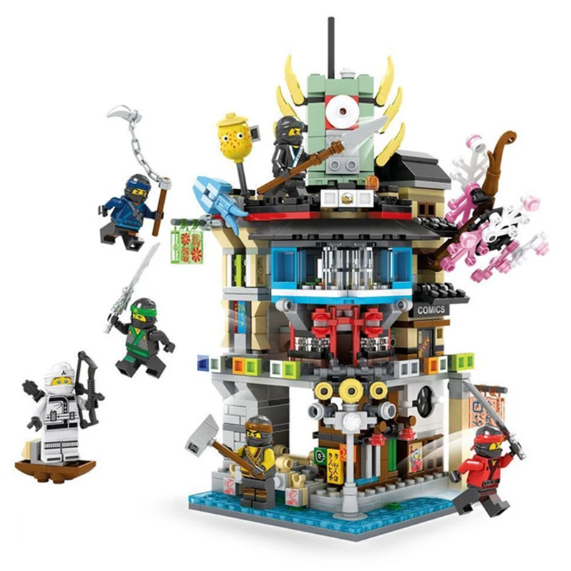 

713Pcs Mini 06066 Legoings Ninja City Of Airjitzu Ninjagoes Building Blocks Kits Toys For Kids Birthday Christmas Gifts