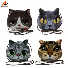 3D cute Women Fashion Handbags Small Animal Cat Dog Printed Girls Mochila Bags Crossbody Bag Kids Satchel Bag 32