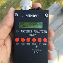 Bluetooth Android HF ANT КСВ антенный анализатор 1-60 МГц Mini60 КСВ антенный метр DC12-24V USB