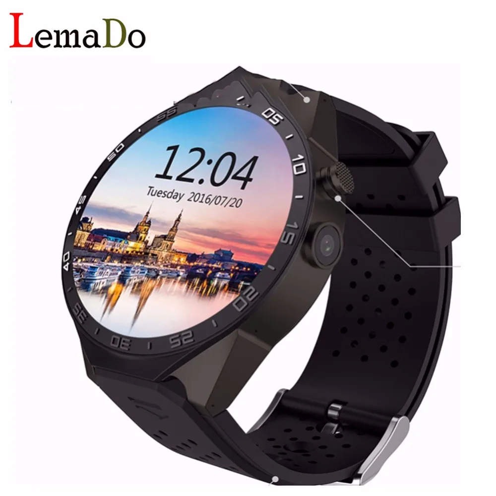 KW88 round screen Smart Watch MTK6580 quad core 1 3GHZ WIFI GPS smart watch for Android
