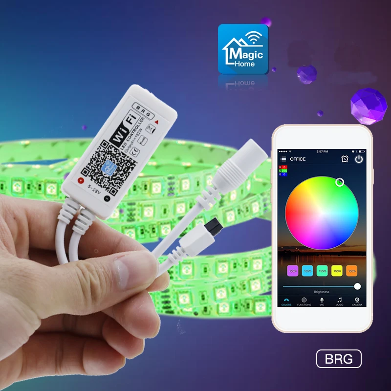 

Jiguoor AL-LC03 Super Mini LED WIFI LED RGB APP Controller + 24 Remote Control For RGB LED Strip Light DC5-28V
