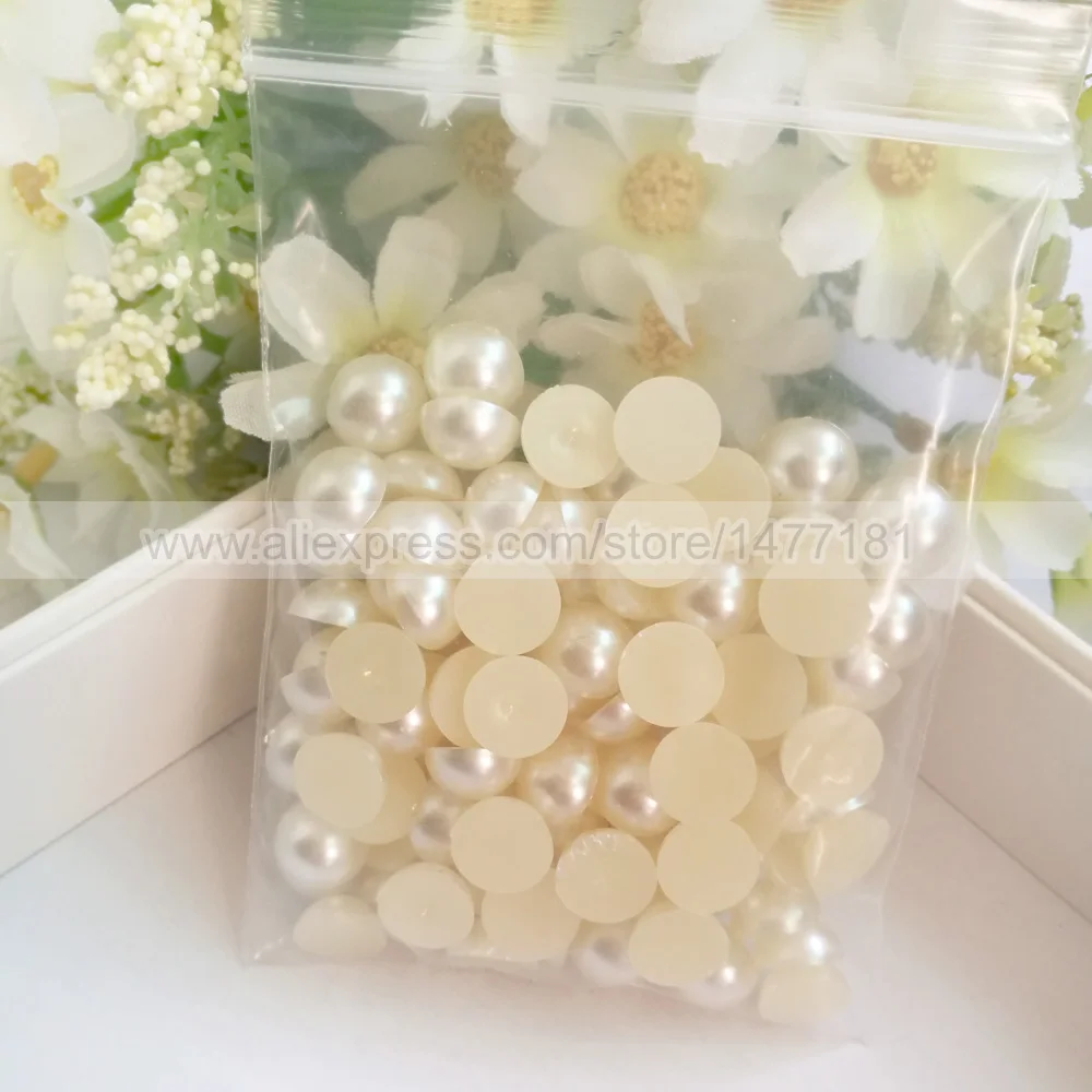 10mm Half Round Pearls ivory