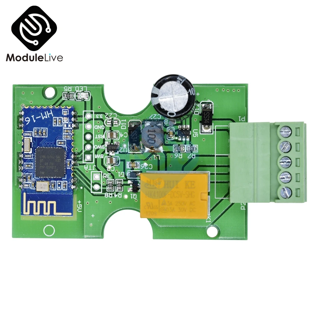 

ZL-RC01B Bluetooth 4.0 BLE Controlled 1-Channel Relay Module 6-24V 10A for Android IOS IOT Smart Home Switch
