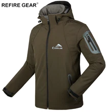 ReFire gear зимний ветрозащитный Теплый кемпинг флисовая куртка мужская водонепроницаемая с капюшоном походная куртка для активного отдыха ветровка для рыбалки куртки