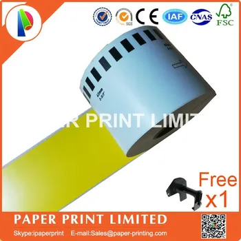 

10 Refill Rolls Compatible DK-44605 Label 62mm*30.48M Continuous Compatible for Brother Label Printer Yellow Paper DK-4605