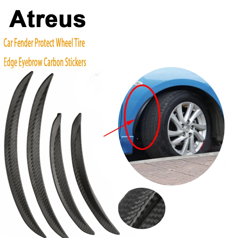 

Atreus 25cm For Mitsubishi ASX Suzuki Subaru Acura Jeep Fiat Hyundai Solaris Car Fender Wheel Tire Edge Eyebrow Carbon Stickers