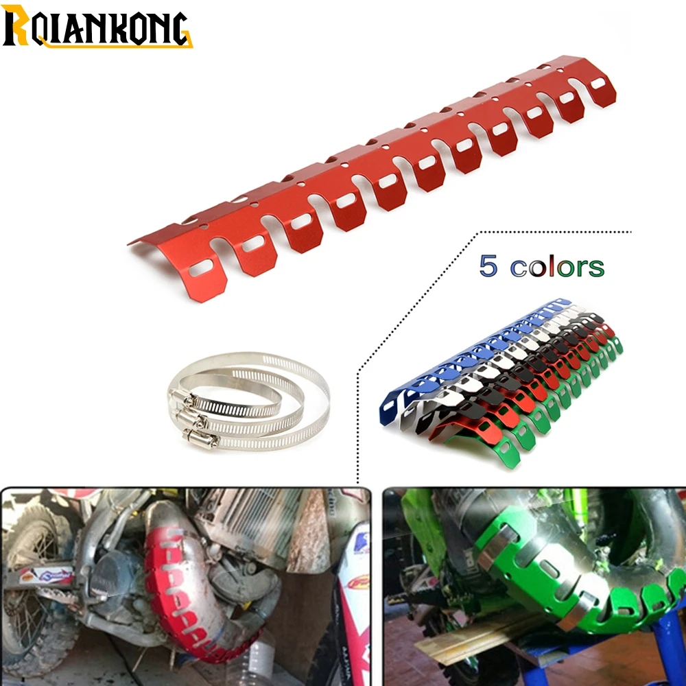 Motorcycle Exhaust Muffler Pipe Leg Protector Heat Shield Cover Heat
