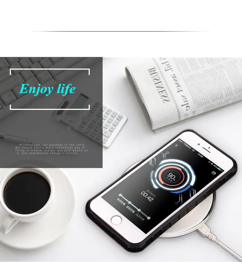 Беспроводное зарядное устройство для телефона, внешний аккумулятор для iPhone 8, 7, 6 S, 6 Plus, внешний аккумулятор, чехол для iPhone X/Xs, портативный чехол для аккумулятора для iPhone 8, 7