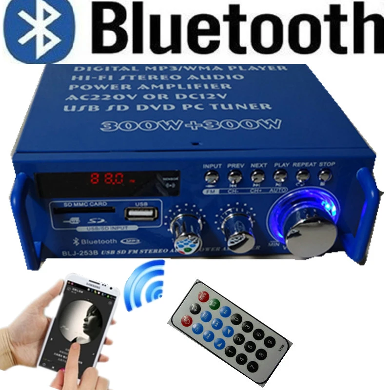 Мини усилитель мощности 12 В 220 300 Вт + Вт|mini subwoofer amplifier|bluetooth power amplifiersubwoofer amplifier |