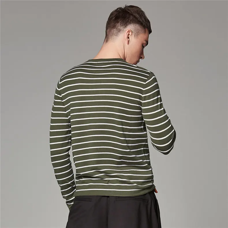 Autumn Sweater T Shirt Men Striped O Neck Male Sweater Pullovers Hight Quality Thin Knitted Tshirt 2018 Spring Winter Brand Muls-3