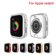Бампер для apple watch series 3, 4, 2, 1, 5, Мягкий защитный чехол из ТПУ с покрытием, задняя рамка, защита 42 мм, 38 мм, 44 мм, 40 мм, Coque Capinha