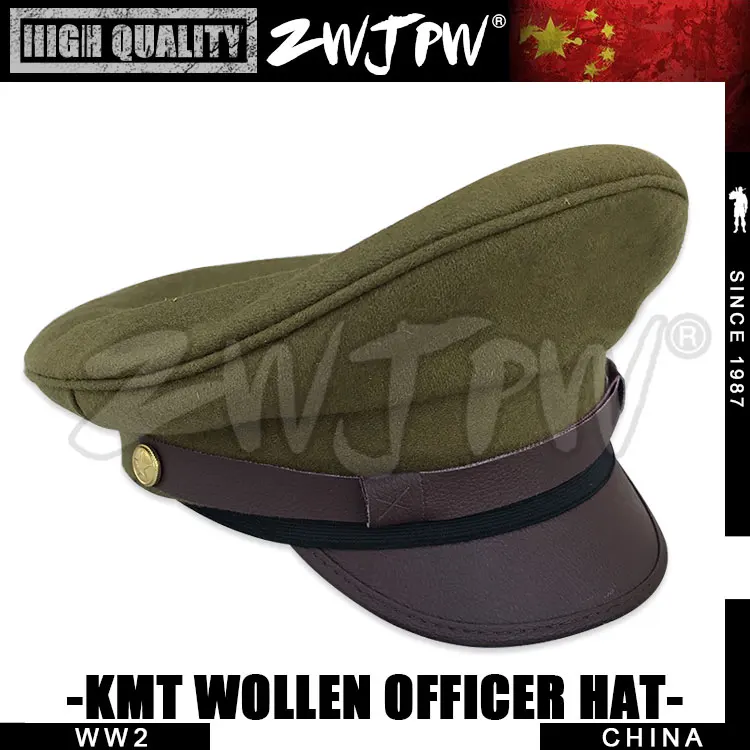 

WW2 Chinese KMT Army Big Brimmed Cap woolen officer hat army green CN/401101-