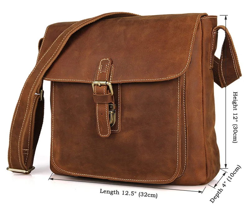 Woosir Leder Messenger Umhängetasche Vintage