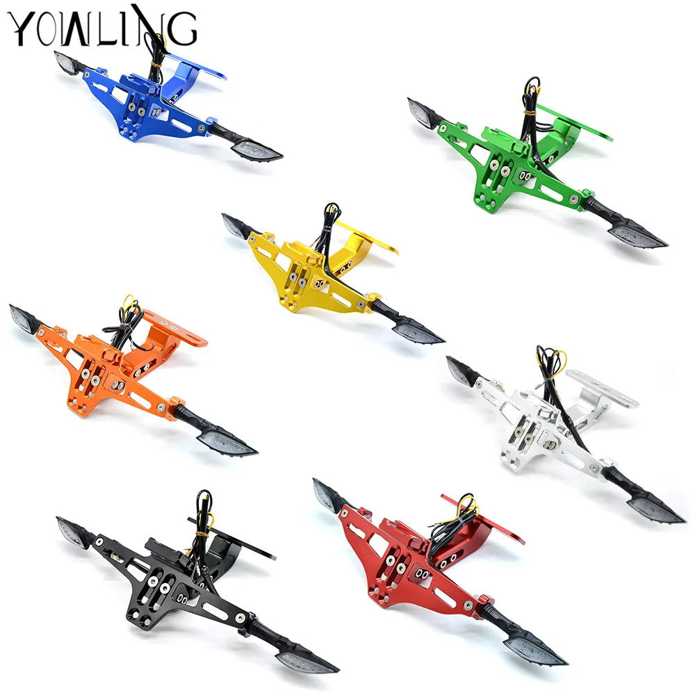

Motorcycle Adjustable Angle License Number Plate Frame Holder Bracket For KTM Duke Honda Cbr Kawasaki Z800 Suzuki Yamaha R1 R6