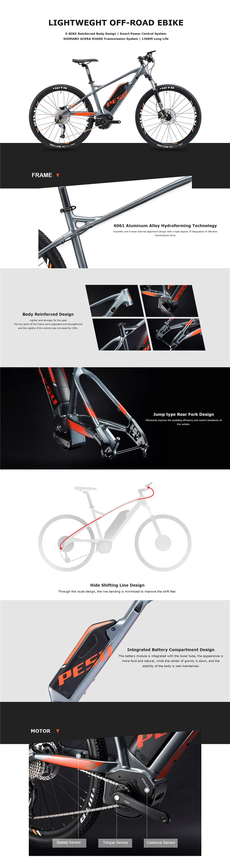 Best XC 27.5inch electric mountain ebike  M3000 variable speed system 36V13AH 350w mid drive motor electric bicylce 6061 MTB E-BIKE 0