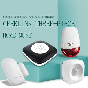 

Geeklink Smart Home Body Detector Door Sensor Security Sound Alarm Compatible with Alexa Google Home Automation Remote Control